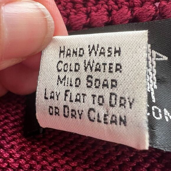 Peruvian Connection Maroon 100% Pima Cotton Cardigan Sweater Size L - Picture 5 of 8